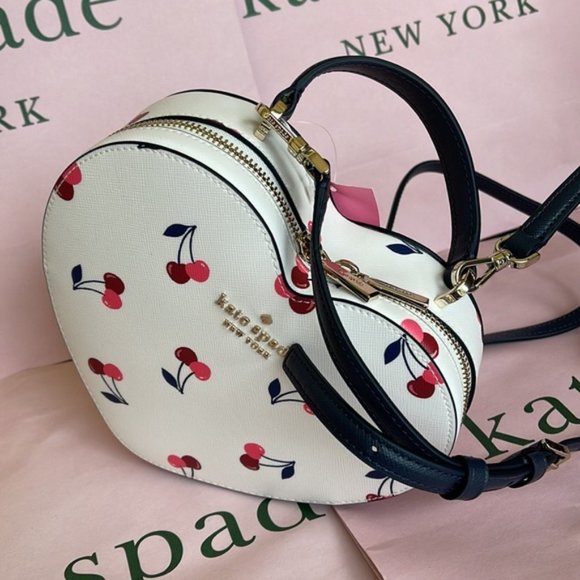 Kate Spade Love Shack Cherry Heart Crossbody Cream Multi - Picture 5 of 16